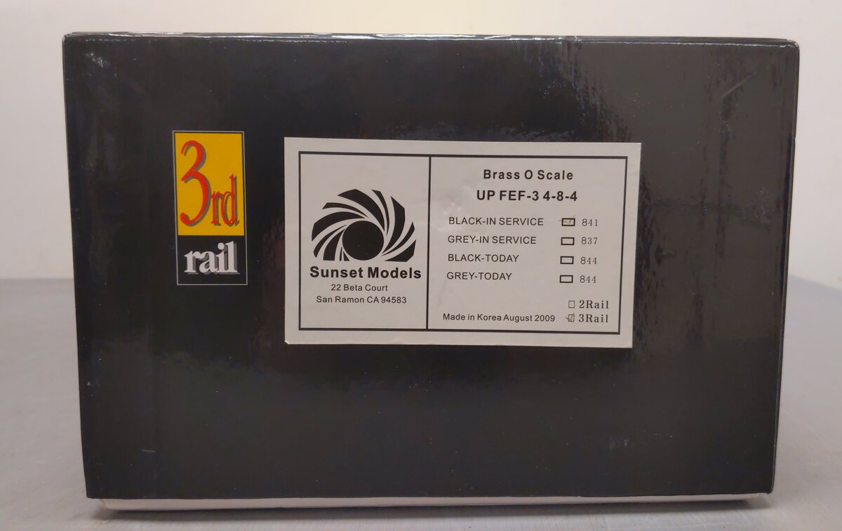 3rd Rail 841 O BRASS Union Pacific FEF-3 4-8-4 Steam Engine & Tender 3-Rail -FP EX/Box