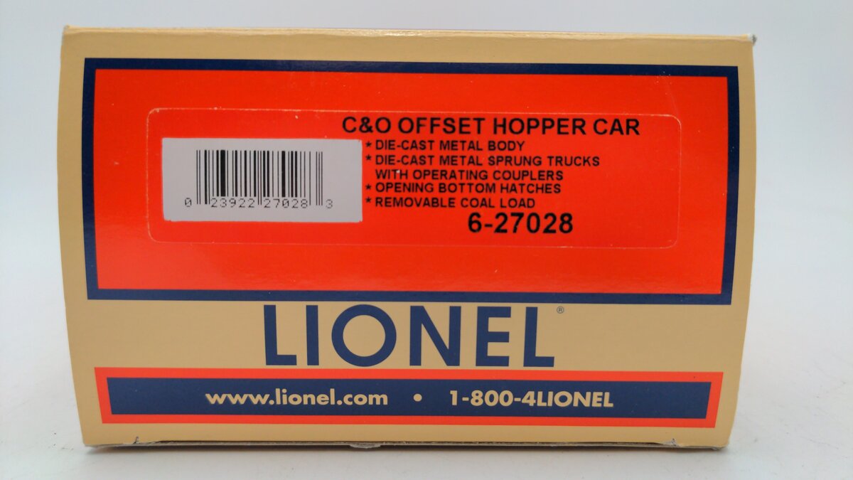 Lionel 6-27028 O Gauge Chesapeake & Ohio Offset Hopper Car EX/Box