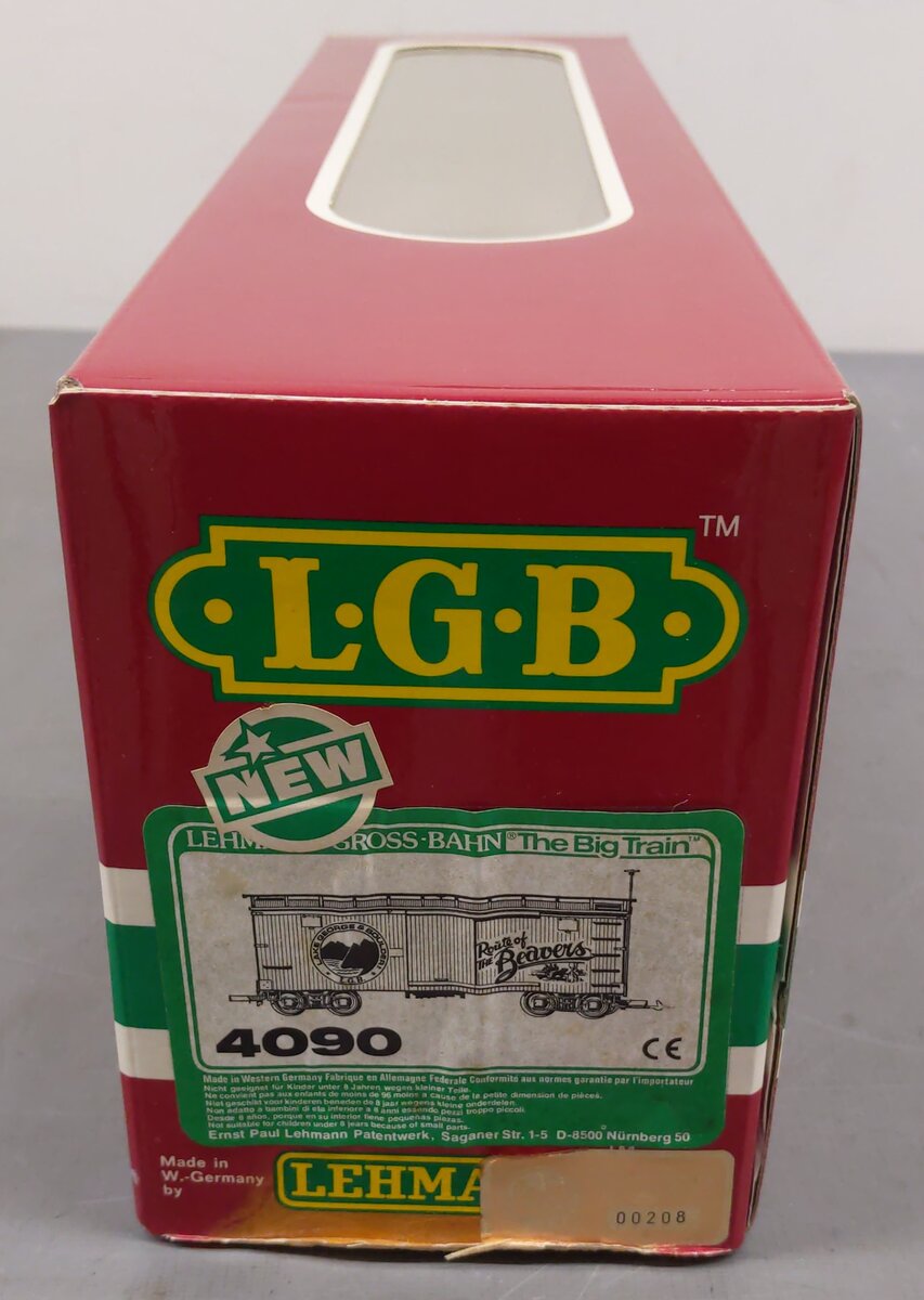 LGB 4090 G Scale Lake George & Boulder "Route of the Beavers" Boxcar EX/Box