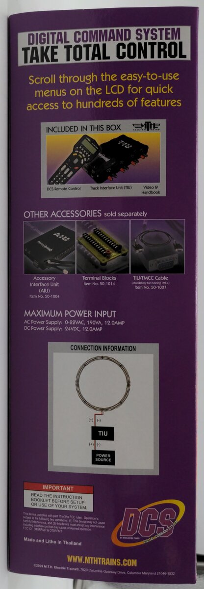 MTH 50-1001 O DCS Remote Control and DCS TIU Set EX/Box