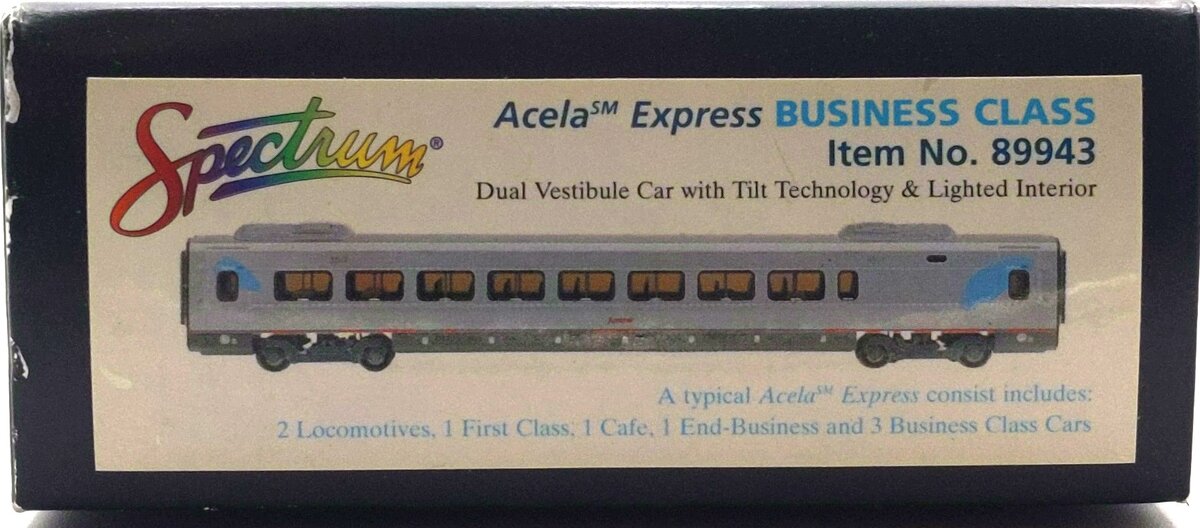 Bachmann 89943 HO Scale Amtrak Acela Business Class Passenger Car LN/Box