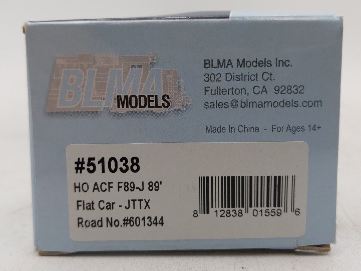 BLMA Models 51038 HO Scale RTTX ACF F89-J 89' Flatcar #601344
