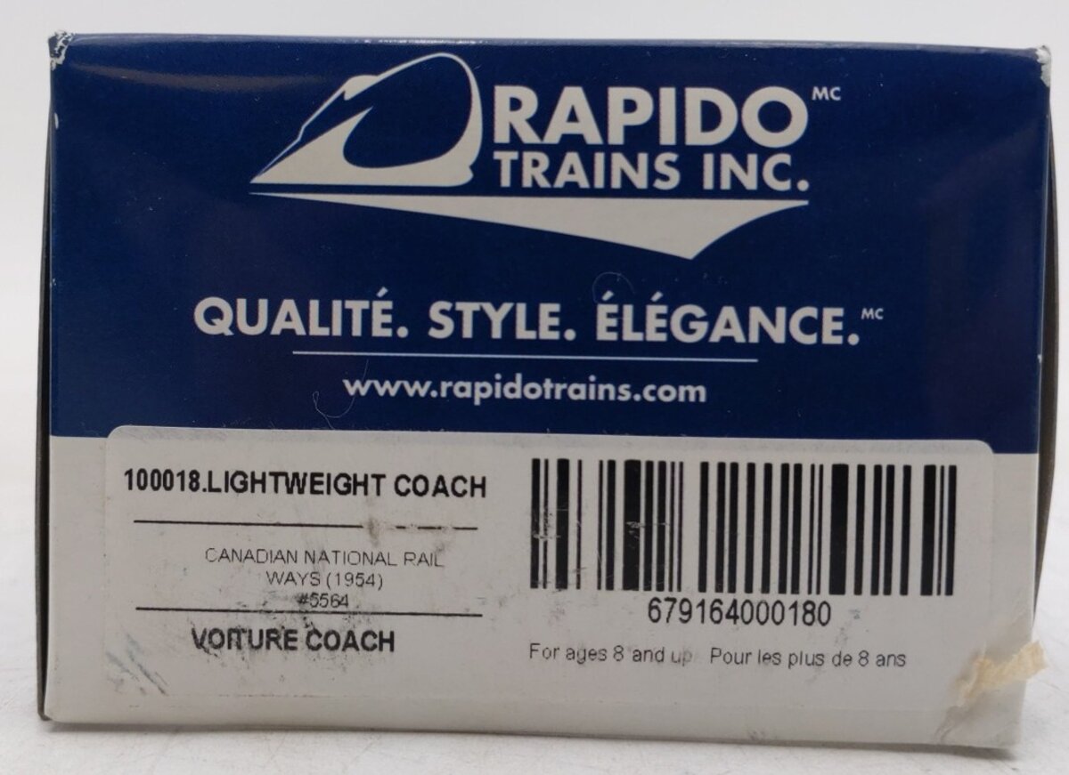 Rapido Trains 100018 HO Scale CN Lightweight Coach Car #5564 EX/Box