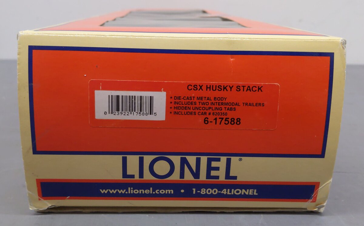 Lionel 6-17588 O CSX Husky Stack Flatcar w/ Container Load #620350 LN/Box