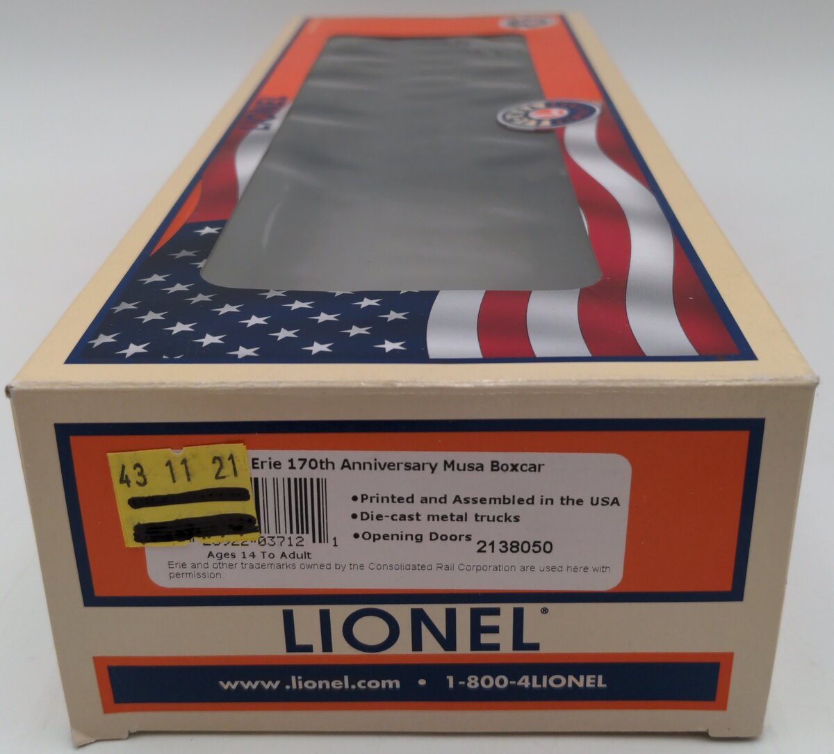 Lionel 2138050 O Erie 170th Anniversary Boxcar EX/Box