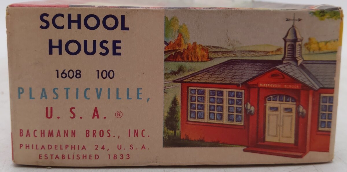 Plasticville 1608-100 Vintage O School House EX/Box