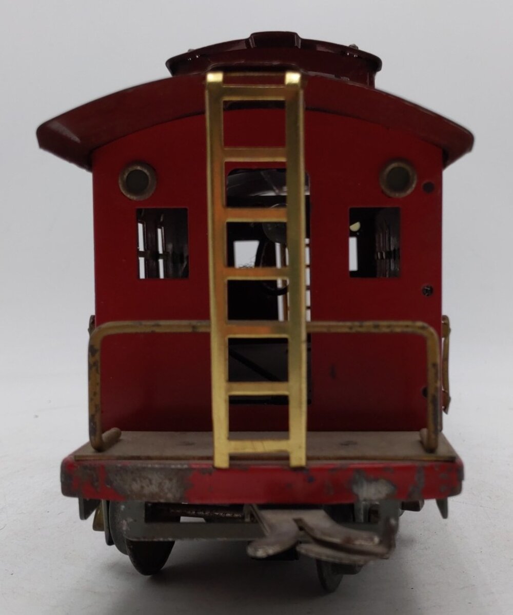 American Flyer 4021 Vintage Wide Standard Gauge Red Tinplate Caboose VG