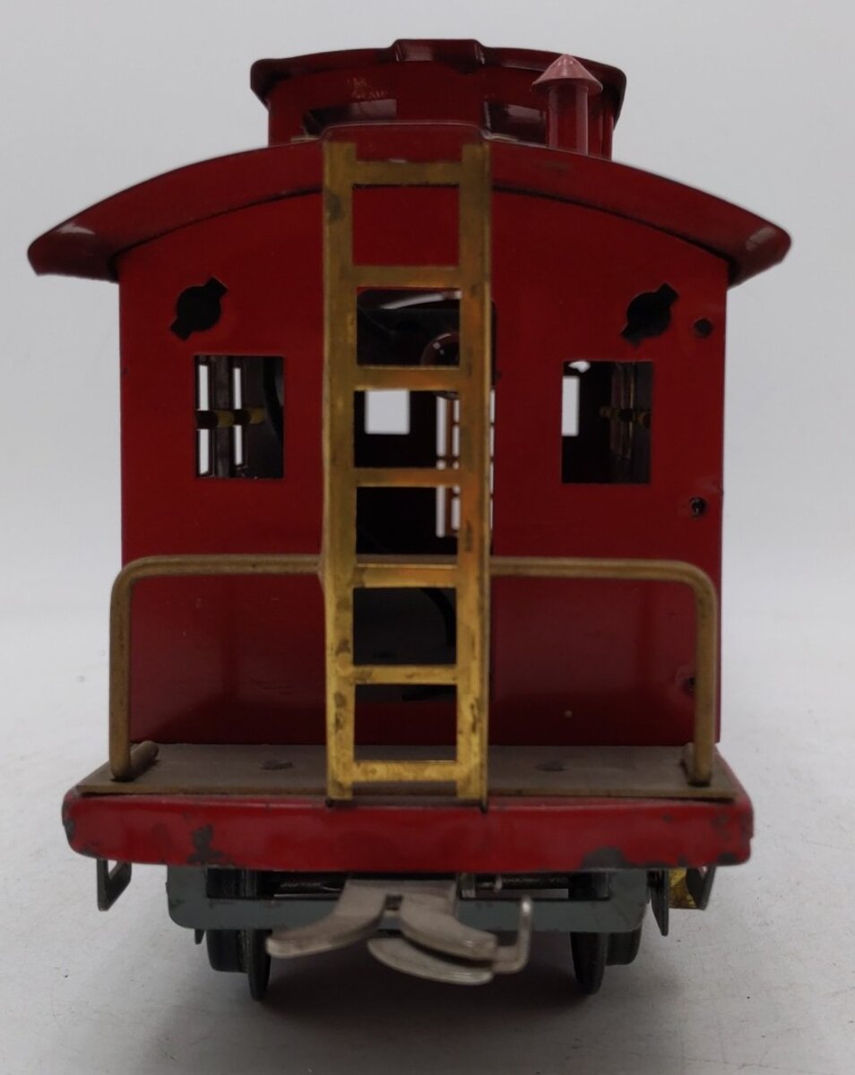 American Flyer 4021 Vintage Wide Standard Gauge Red Tinplate Caboose VG