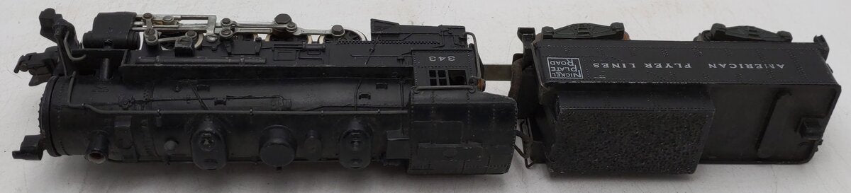 American Flyer 343 Vintage S Gauge Nickel Plate Road 0-8-0 Steam Switcher VG