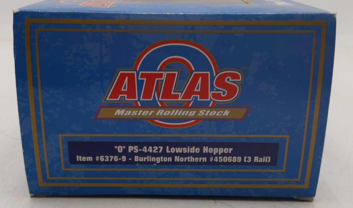 Atlas 6376-9 O Gauge Burlington Northern Low Side Covered Hopper #450689-3 Rail LN/Box