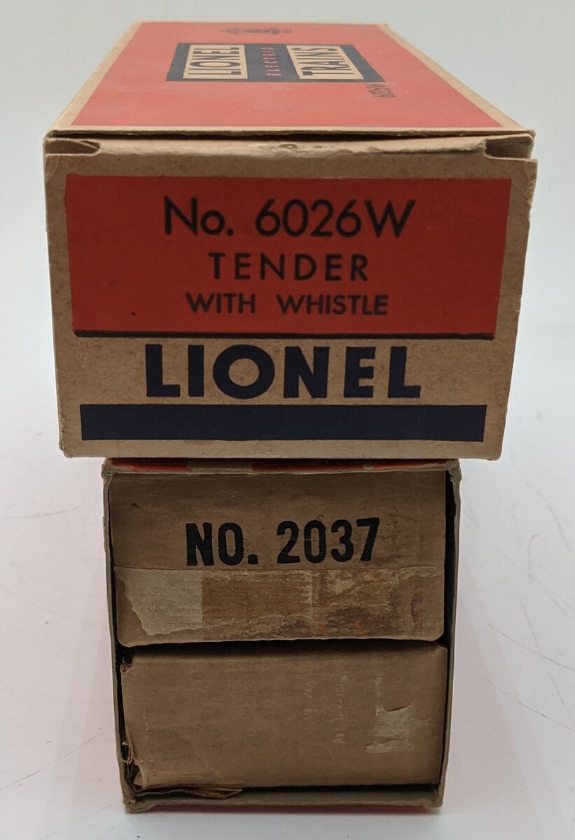 Lionel 2037 Vintage O 2-6-4 Die-Cast Steam Locomotive and 6026W Tender EX/Box