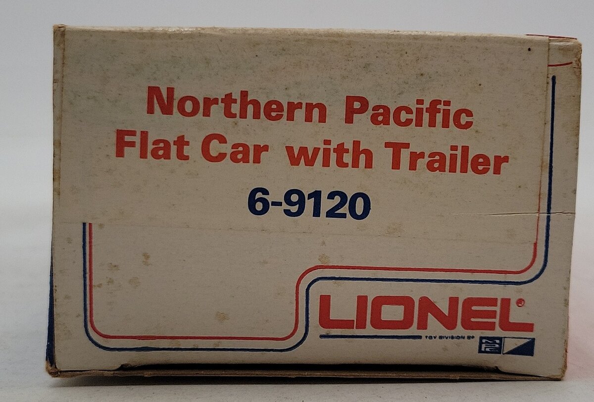 Lionel 6-9120 Northern Pacific Flatcar w/ 2 Vans EX/Box