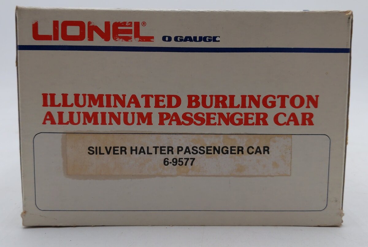 Lionel 6-9577 O Gauge Burlington "Silver Halter" Aluminum Passenger Coach EX/Box