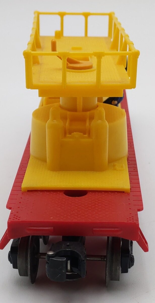 Lionel 6812 Vintage O Operating Track Maintenance Car w/Yellow Superstructure VG