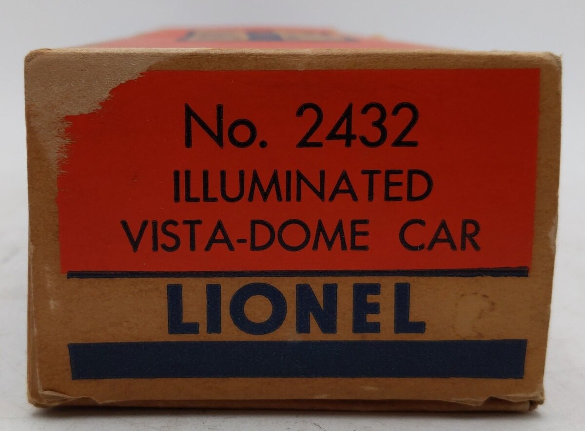 Lionel 2432 Vintage O Lionel Lines Clifton Illuminated Vista Dome Car VG/Box