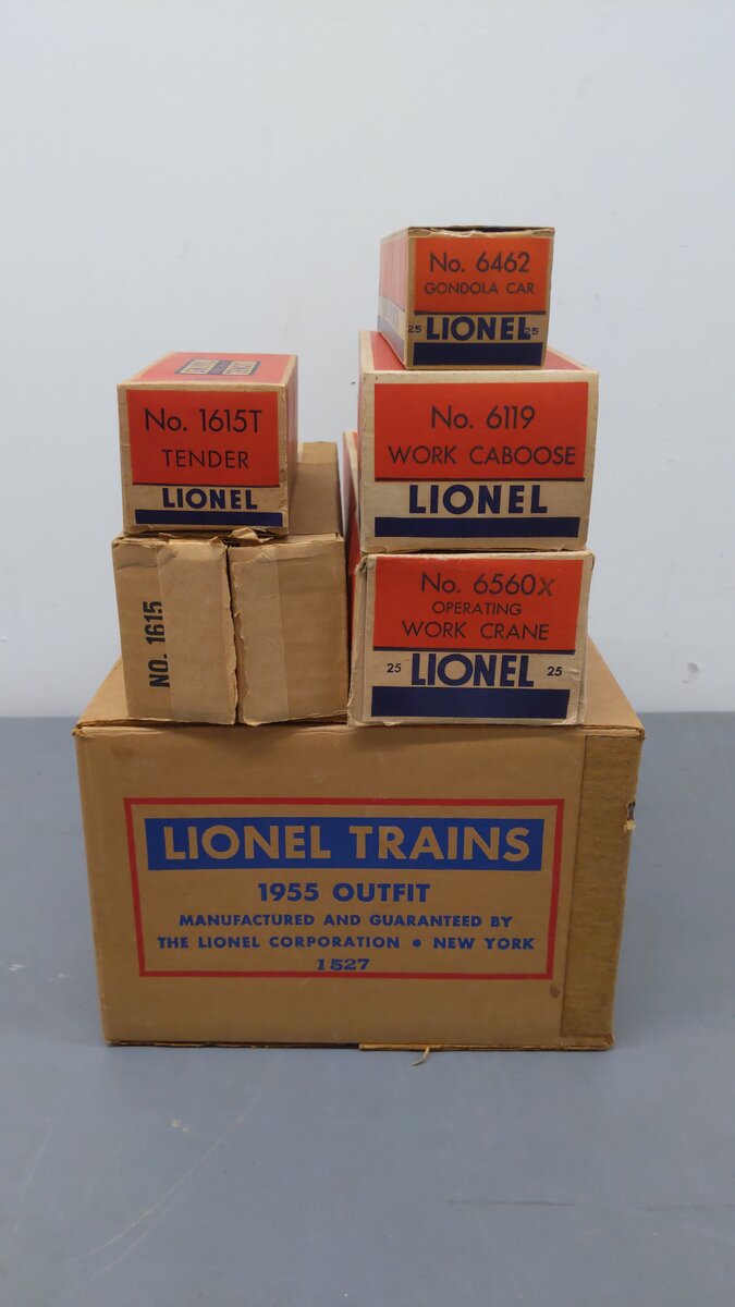 Lionel 1527 Vintage O 1615 Work Train Set w/1615T,6462,6119 VG/Box