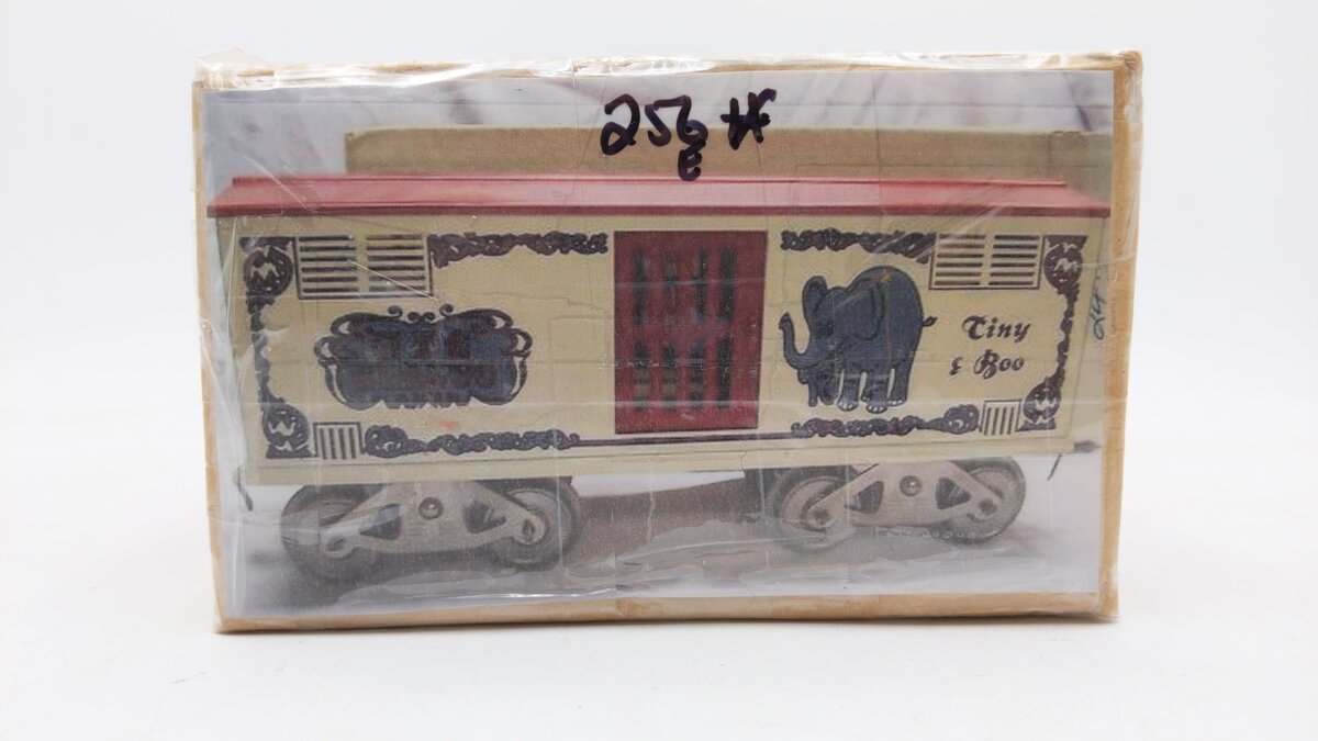 McCoy 256E Vintage Standard Gauge TPC Circus "Tiny and Boo" Animal Car (Error) EX/Box