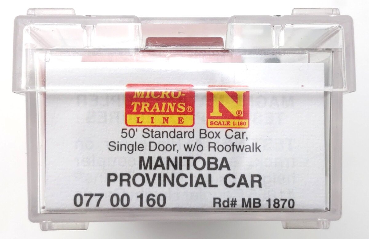 Micro-Trains 07700160 N Manitoba 50' Standard Single Door Boxcar #1870 LN/Box