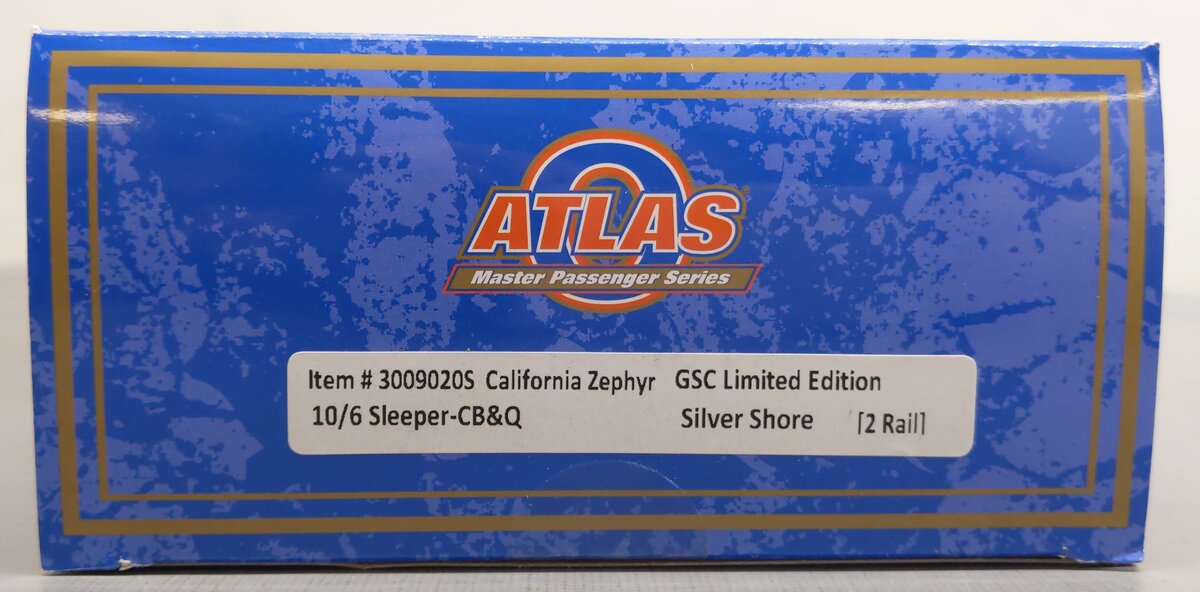 Atlas 3009020S O California Zephyr "Silver Shore" 2-Rail 10/6 Sleeper Car NIB