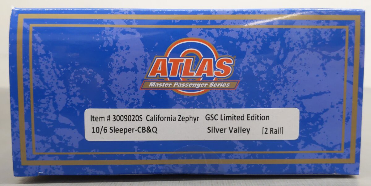 Atlas 3009020S O California Zephyr "Silver Valley" 2-Rail 10/6 Sleeper Car MT/Box