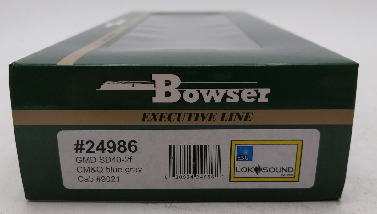 Bowser 24986 HO Scale CM&Q SD40-2F Diesel Locomotive #9021 W/SD LN/Box