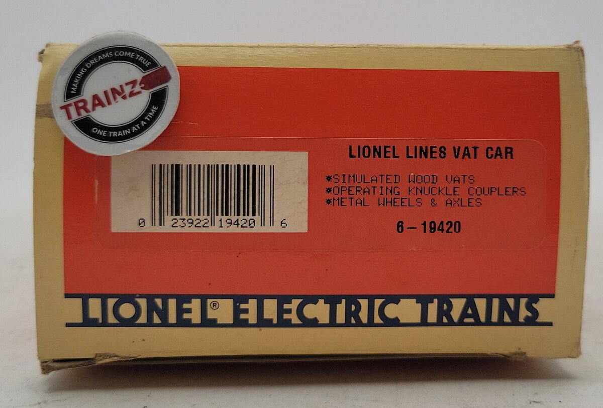 Lionel 6-19420 O Gauge Lionel Lines Vat Car #19420 LN/Box