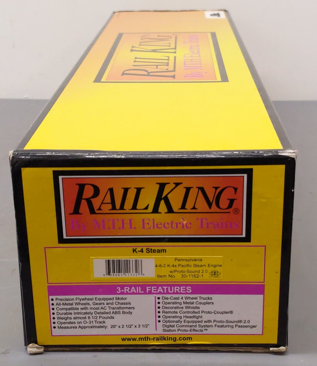 MTH 30-1162-1 O PRR 4-6-2 K-4 Pacific Steam Locomotive & Tender w/PS2 #3761 LN/Box
