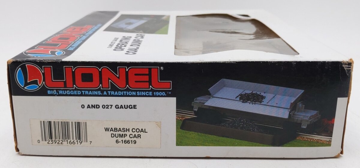 Lionel 6-16619 O Gauge Wabash Coal Dump Car EX/Box