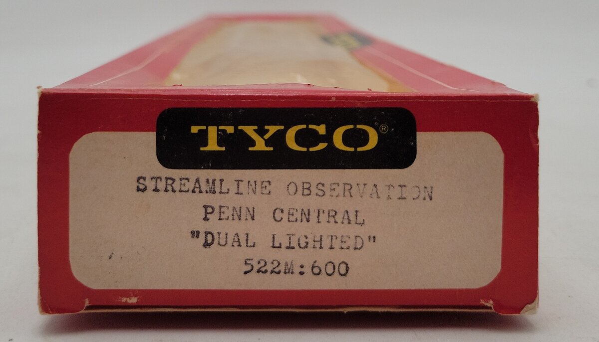 Tyco 522M:600 HO Scale Penn Central Streamline Observation-Lighted #6504 EX/Box