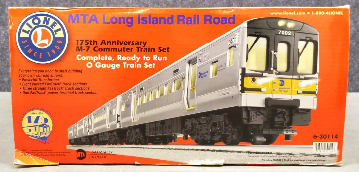 Lionel 6-30114 O Gauge Long Island Railroad M7 Anniversary Commuter Train Set LN/Box