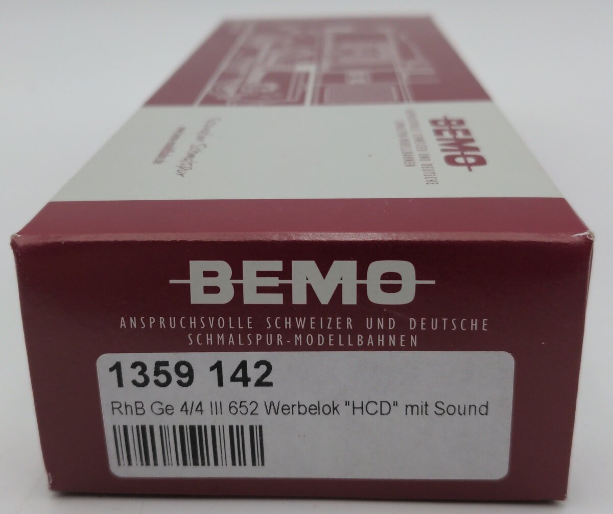 Bemo 1359 142 HOm Scale RhB Werbelok HCD Electric Loco DC/DCC Sound #652 LN/Box