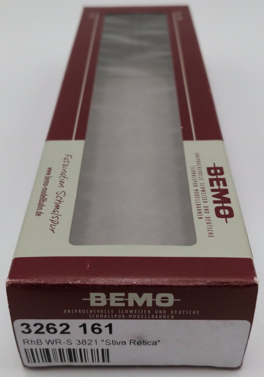 Bemo 3262 161 HOm Scale RhB Calanda Stiva Retica Coach Car #3821 LN/Box