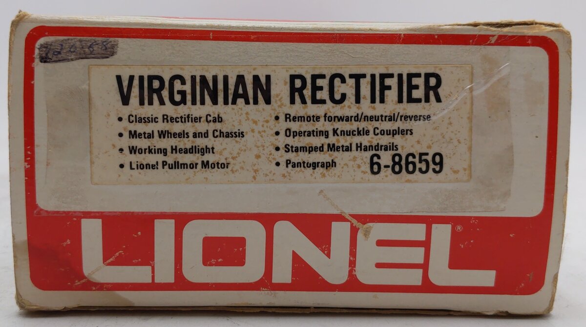 Lionel 6-8659 O Gauge Virginian Rectifier Electric Locomotive EX/Box