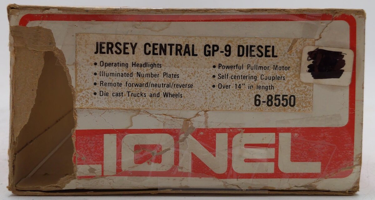 Lionel 6-8550 O Gauge Jersey Central GP-9 Diesel Locomotive #8550 VG/Box