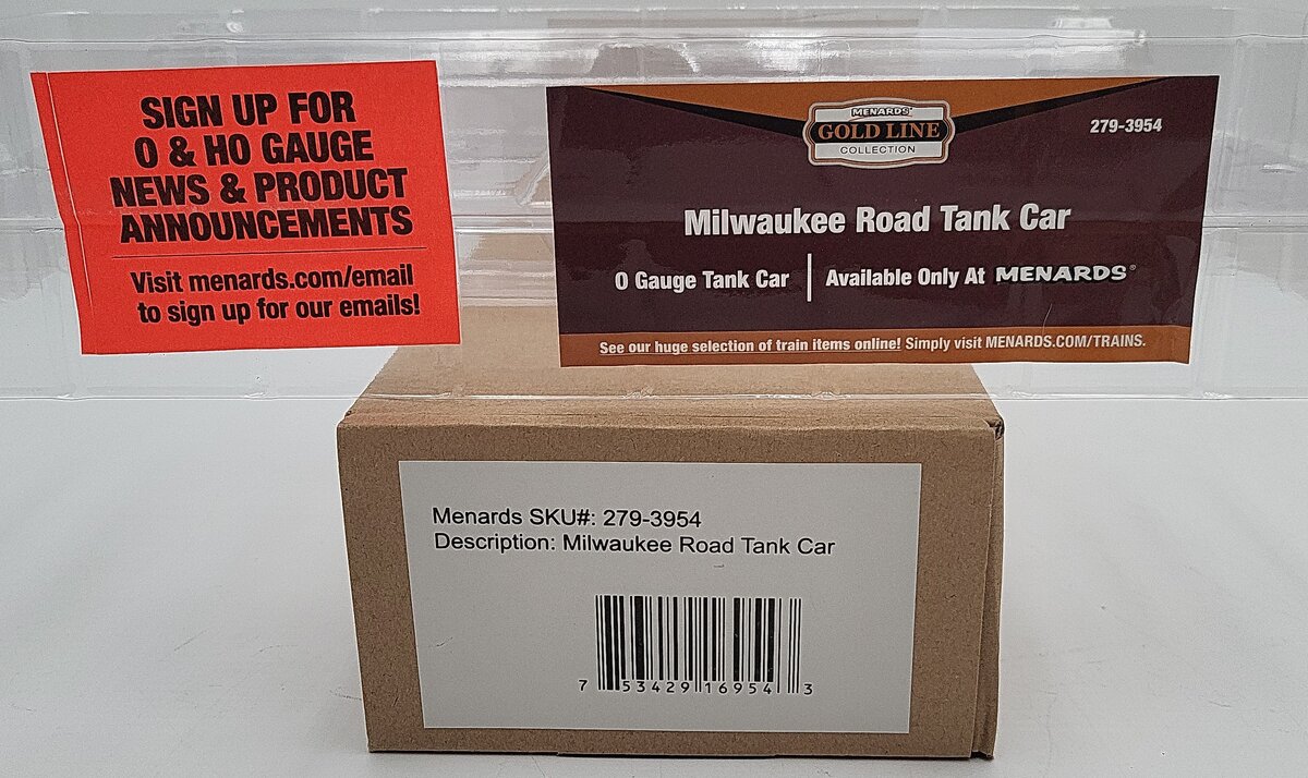 Menards 279-3954 O Milwaukee Road Tank Car EX/Box