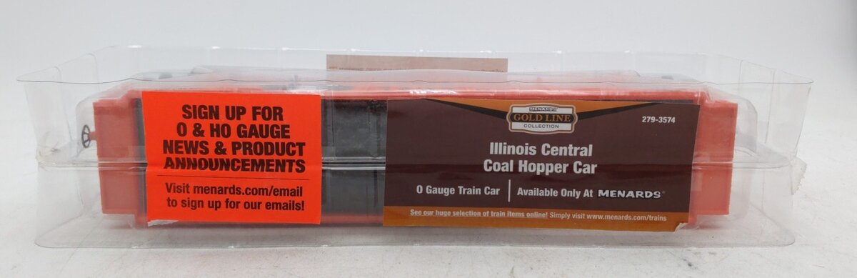 Menards 279-3574 O Gauge Illinois Central Coal Hopper Car EX/Box