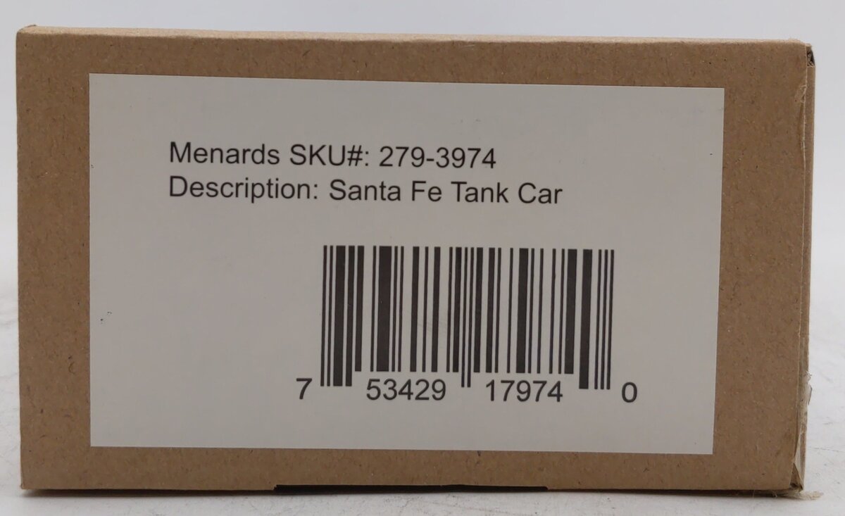 Menards 279-3974 O Gauge Santa Fe Tank Car #6020 LN/Box