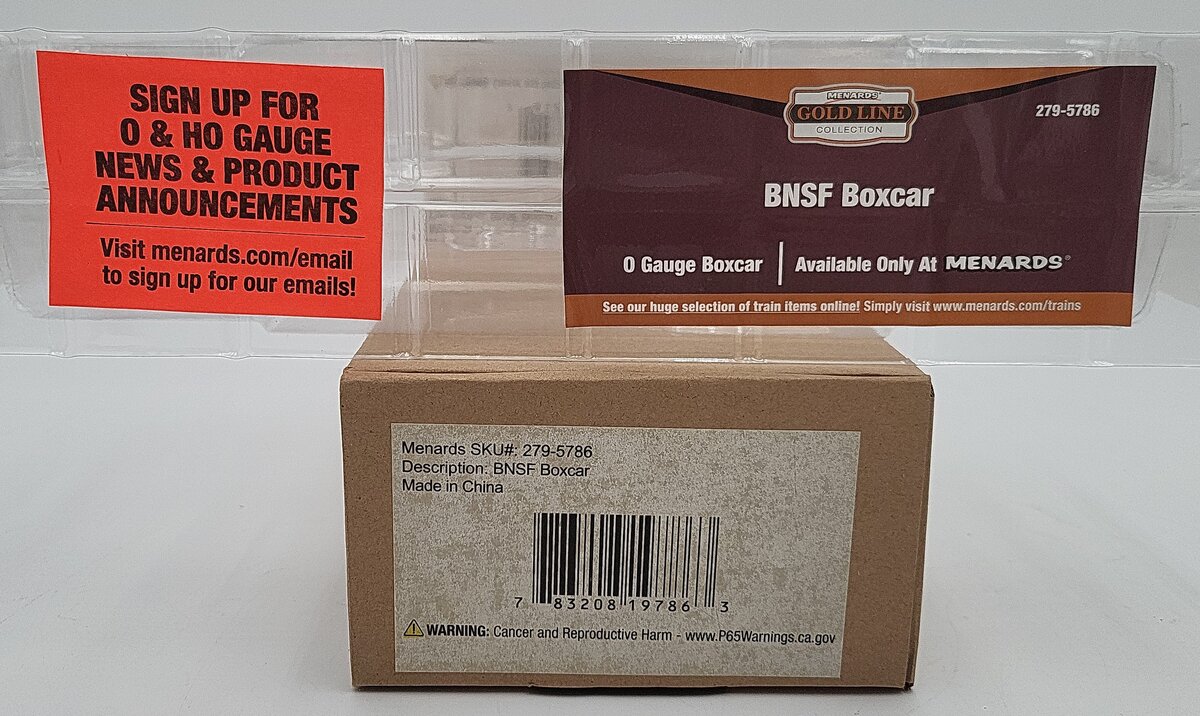 Menards 279-5786 O Gauge BNSF Boxcar EX/Box