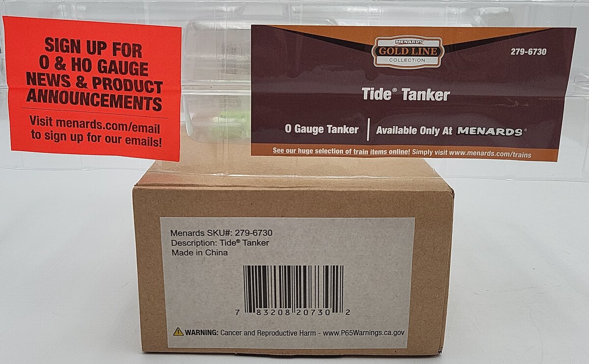 Menards 279-6730 O Gauge Tide Tanker Car EX/Box