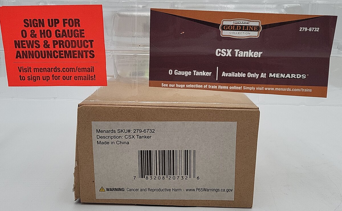 Menards 279-6732 O Gauge CSX Tanker Car EX/Box