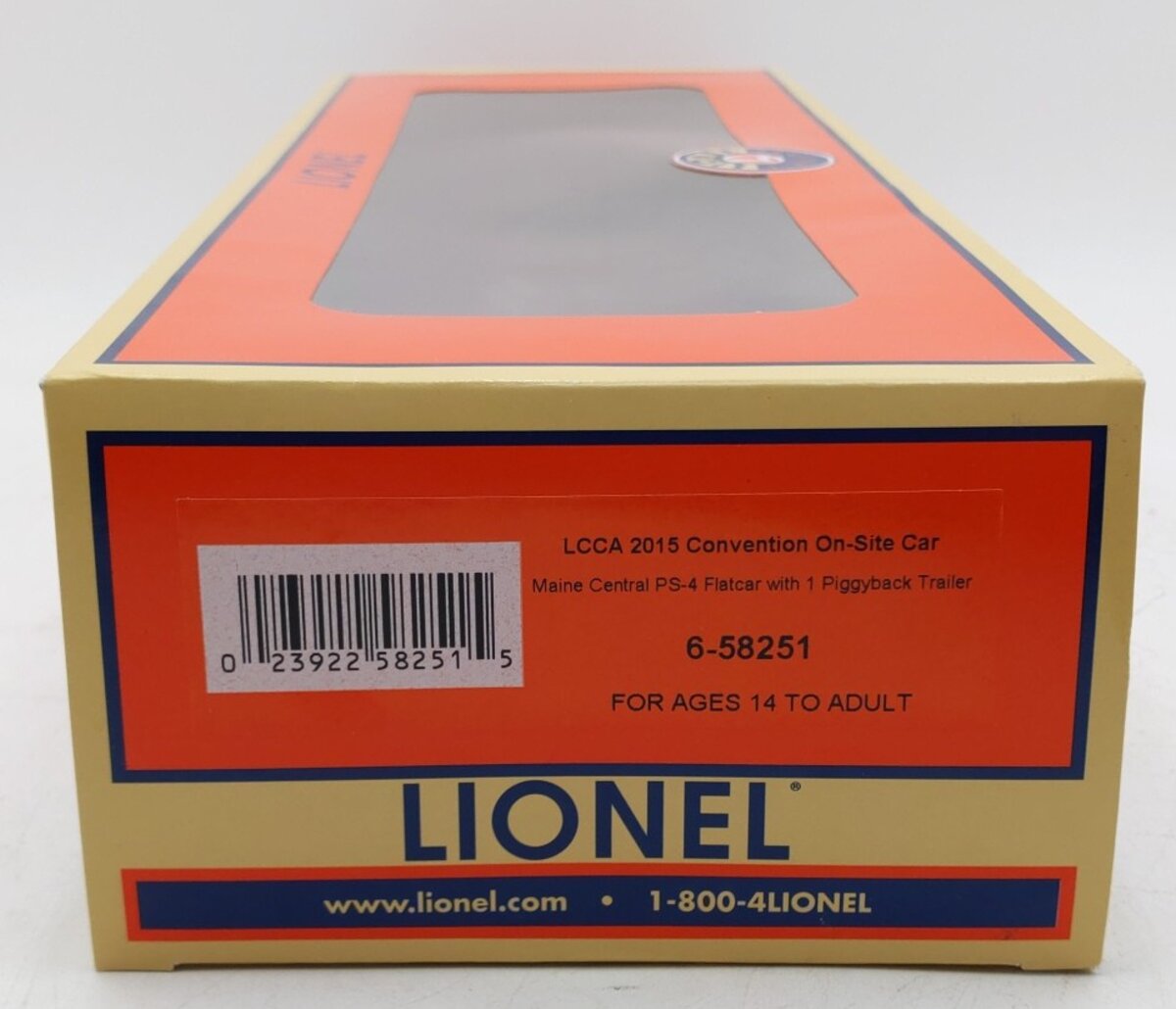 Lionel 6-58251 LCCA 2015 Convention Maine Central PS-4 Flatcar with Trailer LN/Box
