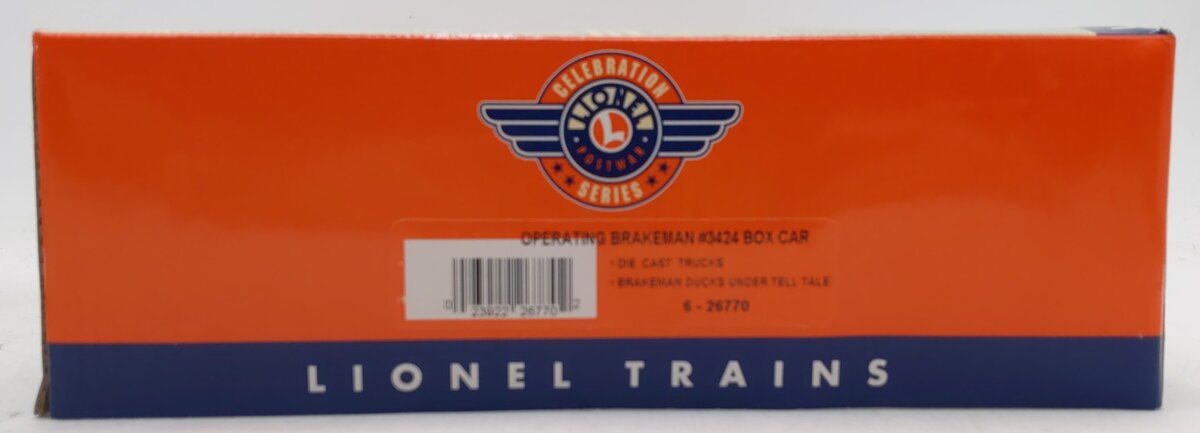 Lionel 6-26770 O Gauge Wabash #3424 Operating Brakeman Car PWC LN/Box