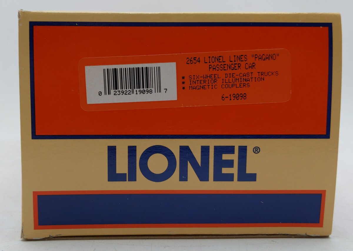 Lionel 6-19098 O Gauge Lionel Lines "Pagano" Passenger Car #2654 EX/Box