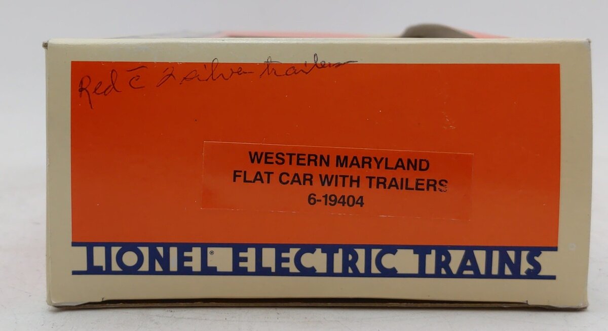 Lionel 6-19404 O Gauge Western Maryland Flatcar with Trailers #19404 EX/Box