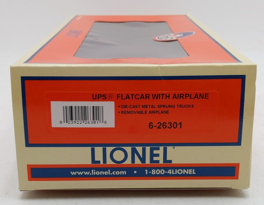 Lionel 6-26301 O Gauge UPS Flatcar with Airplane NIB