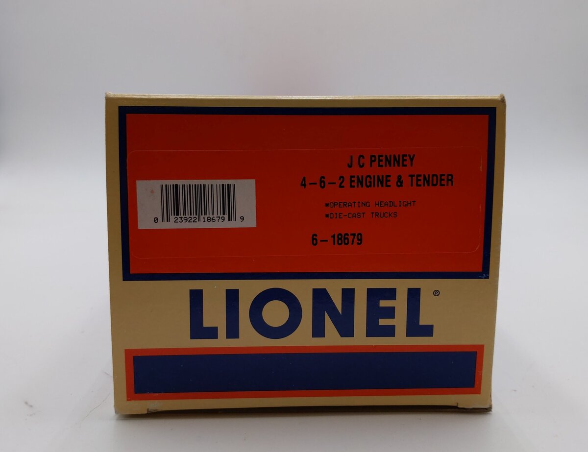 Lionel 6-18679 O JC Penny T&P 4-6-2 Steam Loco and Tender #721 with Display Case NIB