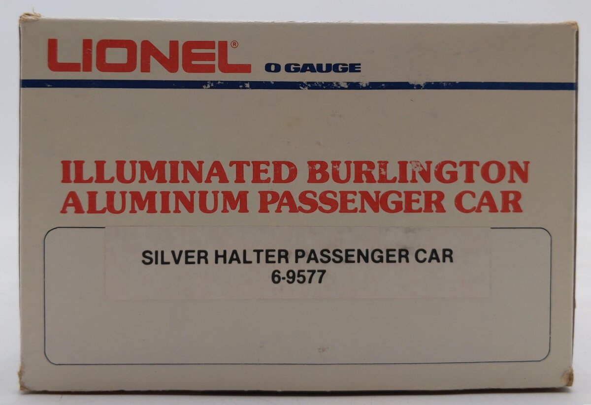 Lionel 6-9577 O Gauge Burlington "Silver Halter" Aluminum Passenger Coach EX/Box