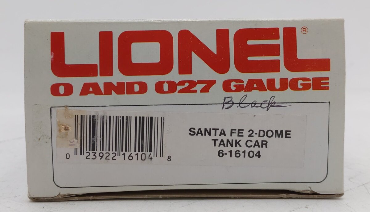 Lionel 6-16104 O Gauge Santa Fe 2-Dome Tank Car #16104 EX/Box