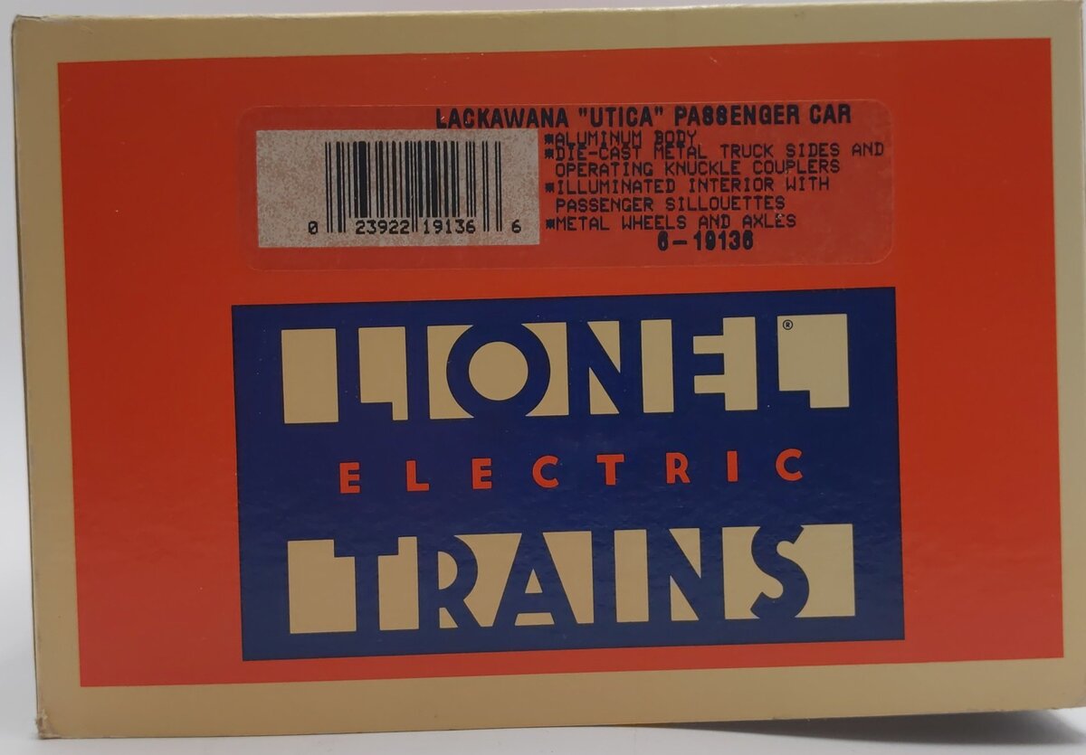 Lionel 6-19136 O Gauge Lackawanna "Utica" Illuminated Passenger Car EX/Box