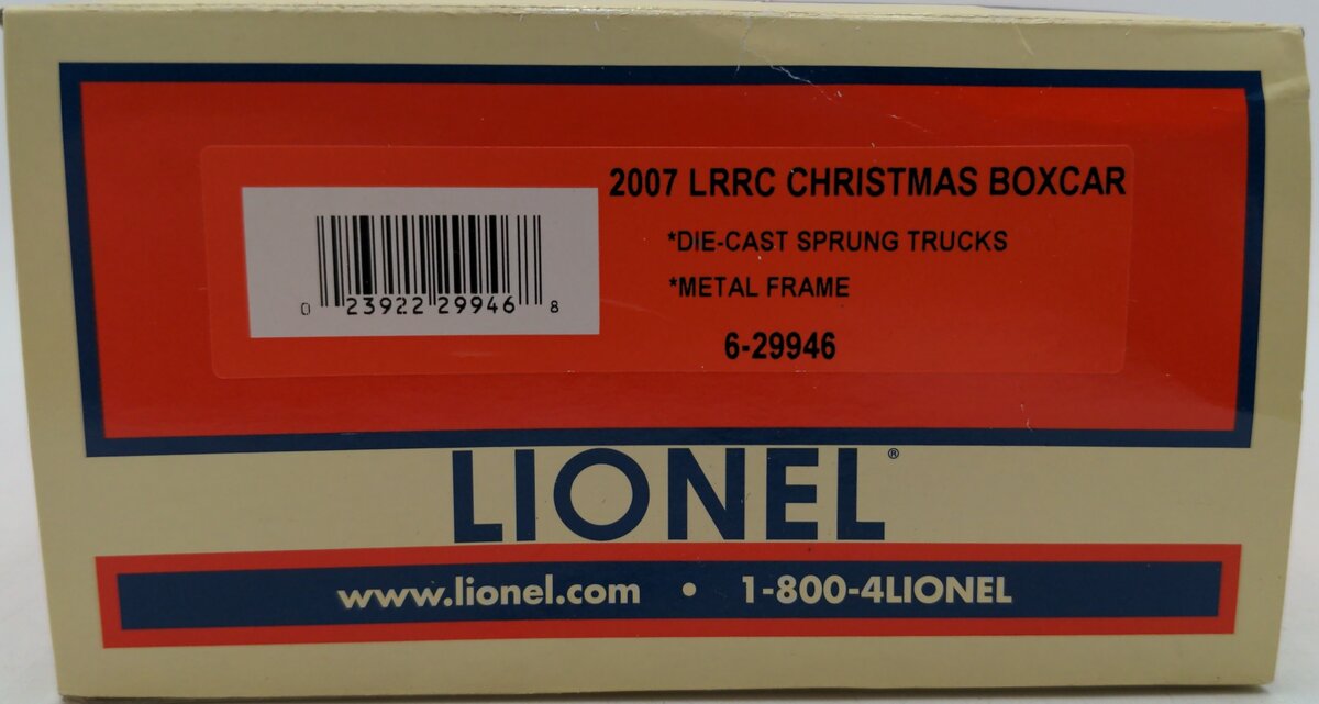 Lionel 6-29946 O Gauge 2007 LRRC Christmas Boxcar LN/Box